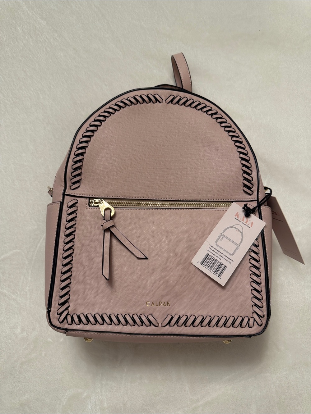 Calpak Kaya blush Pink Mini Backpack with Braided Trim